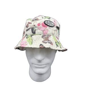 Petals And Peacocks Bucket Hat Butterfly Womens One Size Multicolor Polyester